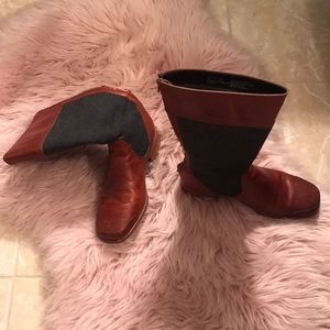 Vintage Eddie Bauer Leather and Wool Boots